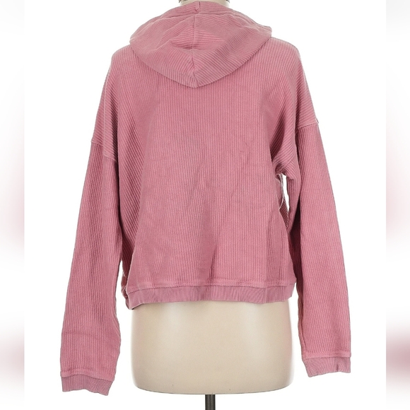 💥Sale💥Aerie Dusty Pink Ribbed Crop Hoodie - Picture 2 of 5
